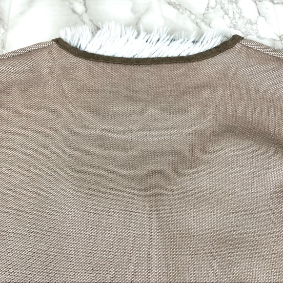 L.L. Bean Taupe Thick Knit Suede Trim Cardigan Jacket EUC - Picture 8 of 10